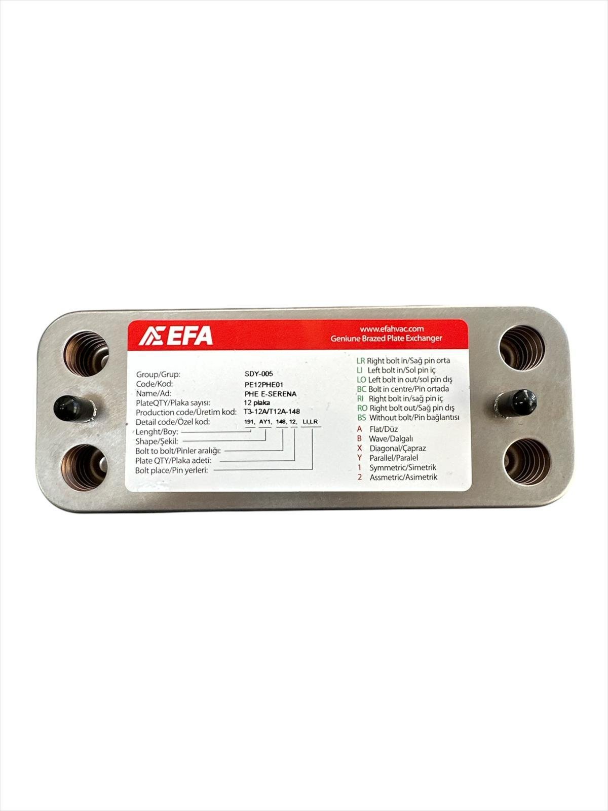 EFA E.C.A. Calora Confeo Proteus 12 Plakalı Eşanjör 148 mm
